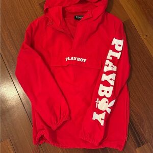 PLAYBOY PACSUN red pullover windbreaker like new